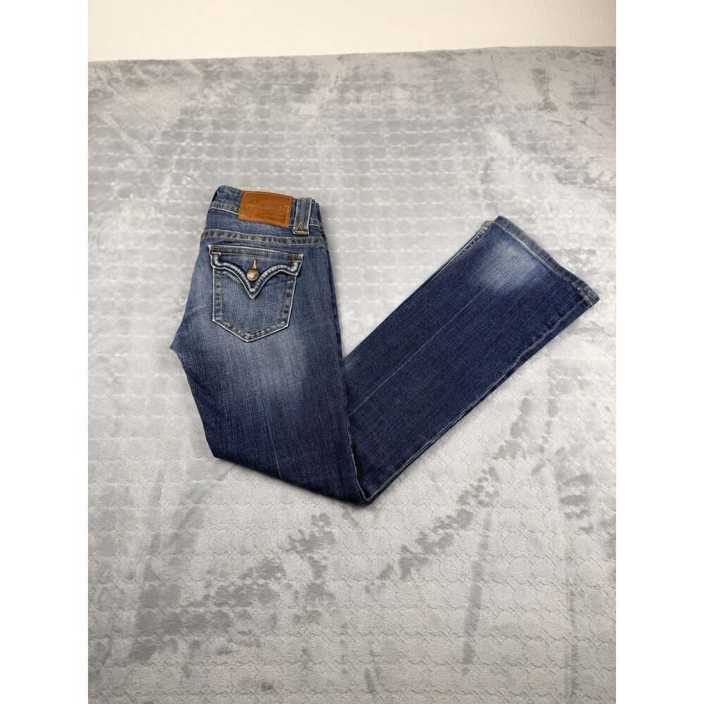 Vigoss Studio New York Boot Jeans Womens 3/4 27 Y2K Low Rise Bootcut Flap Pocket